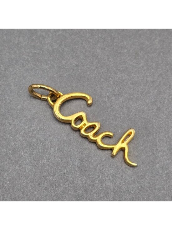 Coach Jewelry - Vintage Coach Gold Tone Script Logo Pendant Cursive Name Charm Designer Jewelry